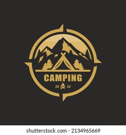 Camping logo design vector illustration