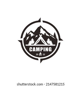Camping logo design vector illustration