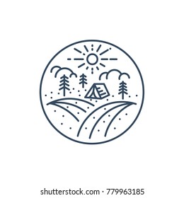 camping logo design - vector illustration template