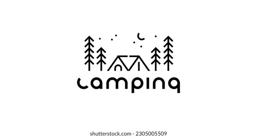 camping logo design vector modern minimalism concept