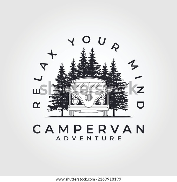 Camping logo emblem\
vector illustration.