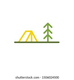 camping logo icon, vector illustration