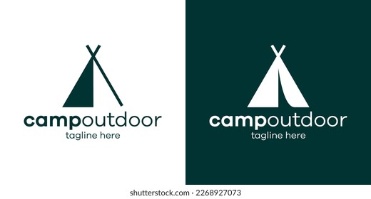 ilustración vectorial de icono de logotipo de camping 1
