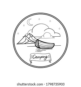 camping logo on the white background