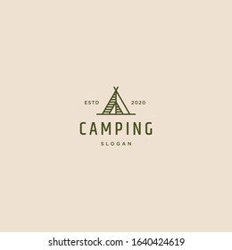 Camping logo retro vintage illustration vector