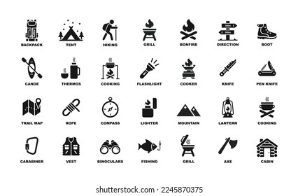 Camping logo set design vector illustration