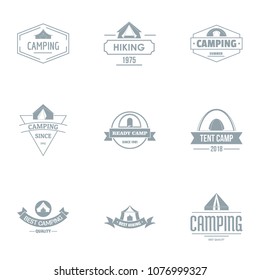 Camping logo set. Simple set of 9 camping vector logo for web isolated on white background
