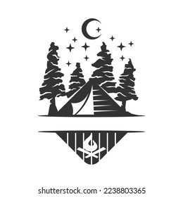 camping logo tent mountain cedar Icon Illustration Brand Identity