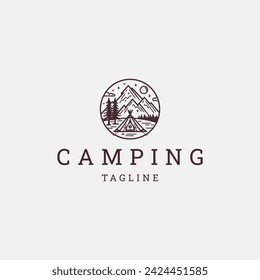 Camping logo vector icon design template