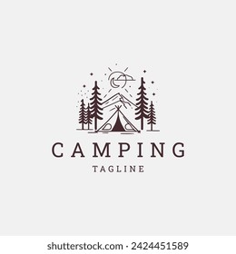 Camping logo vector icon design template