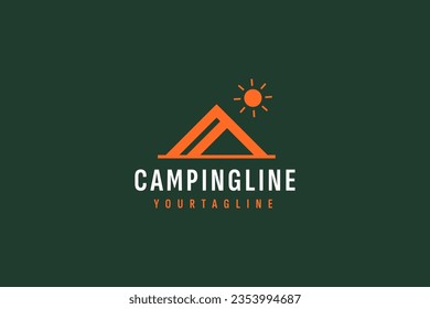 Camping logo vector icon illustration