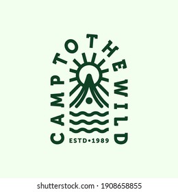 Camping Logo Vector Illustration Design. Outdoor Camp or Summer Camp Illustration Logo Design. Simple Modern Creative Camp Logo Design. Camp to the Wild Logo Inspiration