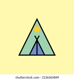 camping logo vector, suitable use as icon, symbol, or element design to describe nature or outdoor activity