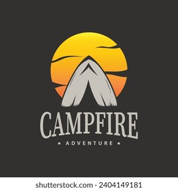 Camping logo wild forest design outdoor adventure illustration of trees and simple tent