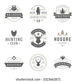 Set Hunting Fishing Labels Badges Logos Stock Vector (Royalty Free ...