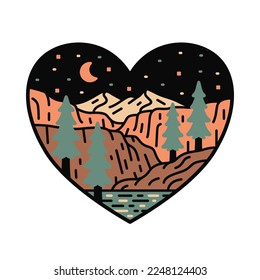 Camping love graphic illustration vector art t-shirt design