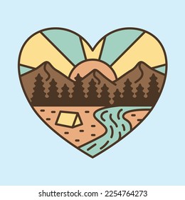 Camping love graphic illustration vector art t-shirt design