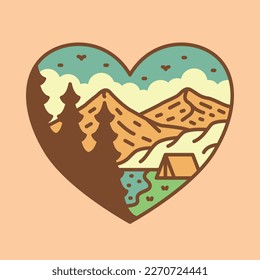 Camping love graphic illustration vector art t-shirt design