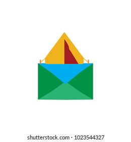 Camping Mail Logo Icon Design