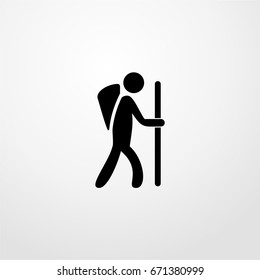 camping man icon. vector sign symbol on white background