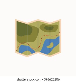 Camping Map Icon. 