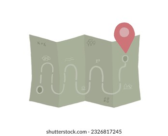 Camping map in pastel tones