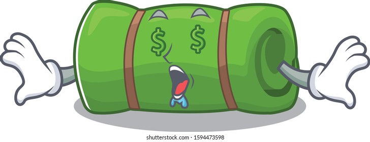 Camping mat Scroll with Money eye cartoon character style