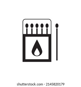 Camping match icon in black flat glyph, filled style isolated on white background