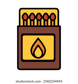 Camping matches box illustration isolated vector