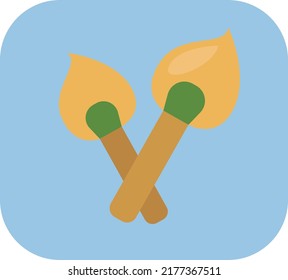 Camping Matches, Illustration, Vector On A White Background.