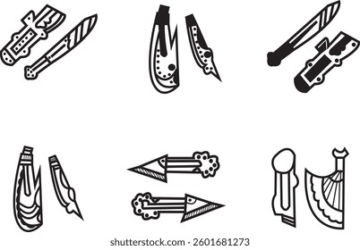 Camping - Medium Line Iconskitchen knife icon symbol template for graphic and web design collection logo vector illustrationPolice Thin Line Icon Set Editable StrokeKitchen knife icon vector isolated