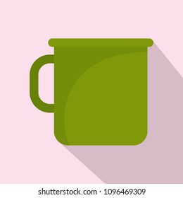 Camping metal cup icon. Flat illustration of camping metal cup vector icon for web design