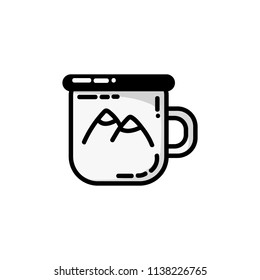 Camping metal cup icon. Flat illustration of camping metal cup vector icon for web design