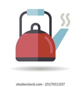 Camping metal kettle vector icon. Camping and Hiking sign. Graph symbol for travel and tourism web site and apps design, logo, app, UI