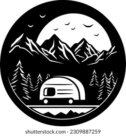 Camping - Minimalist and Flat Logo - Vector illustration