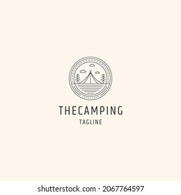 Camping-Monoline-Logo, Vektorsymbol