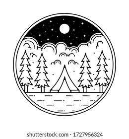 camping monoline outdoor badge desigm