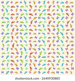 Camping, mountain and binoculars equipment vector pattern, outdoor pattern design