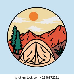 Camping and mountain graphic illustration vector art t-shirt design