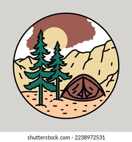 Camping and mountain graphic illustration vector art t-shirt design