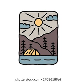 Camping and mountain graphic illustration vector art t-shirt design