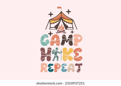 Camping Mountain t-shirt design. Travel T-shirt print, Adventure Mountain. Summer Vacation Print Graphic Element. Camping Sublimation EPS Digital Files for Instant Download