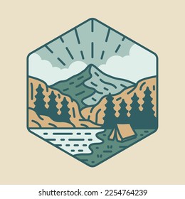 Camping and mountains graphic illustration vector art t-shirt design