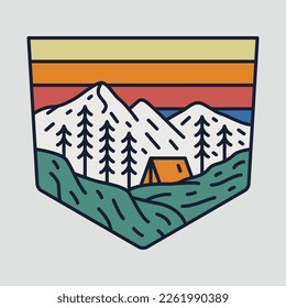 Camping and Mountains graphic illustration vector art t-shirt design