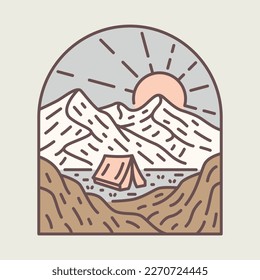 Camping and mountains graphic illustration vector art t-shirt design
