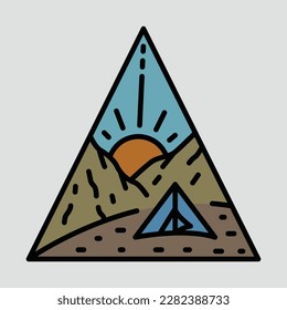 Camping and mountains graphic illustration vector art t-shirt design