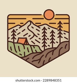 Camping and mountains graphic illustration vector art t-shirt design