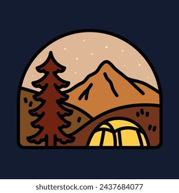 Camping and mountains graphic illustration vector art t-shirt design