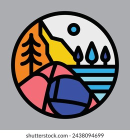 Camping and mountains graphic illustration vector art t-shirt design