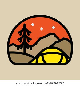 Camping and mountains graphic illustration vector art t-shirt design